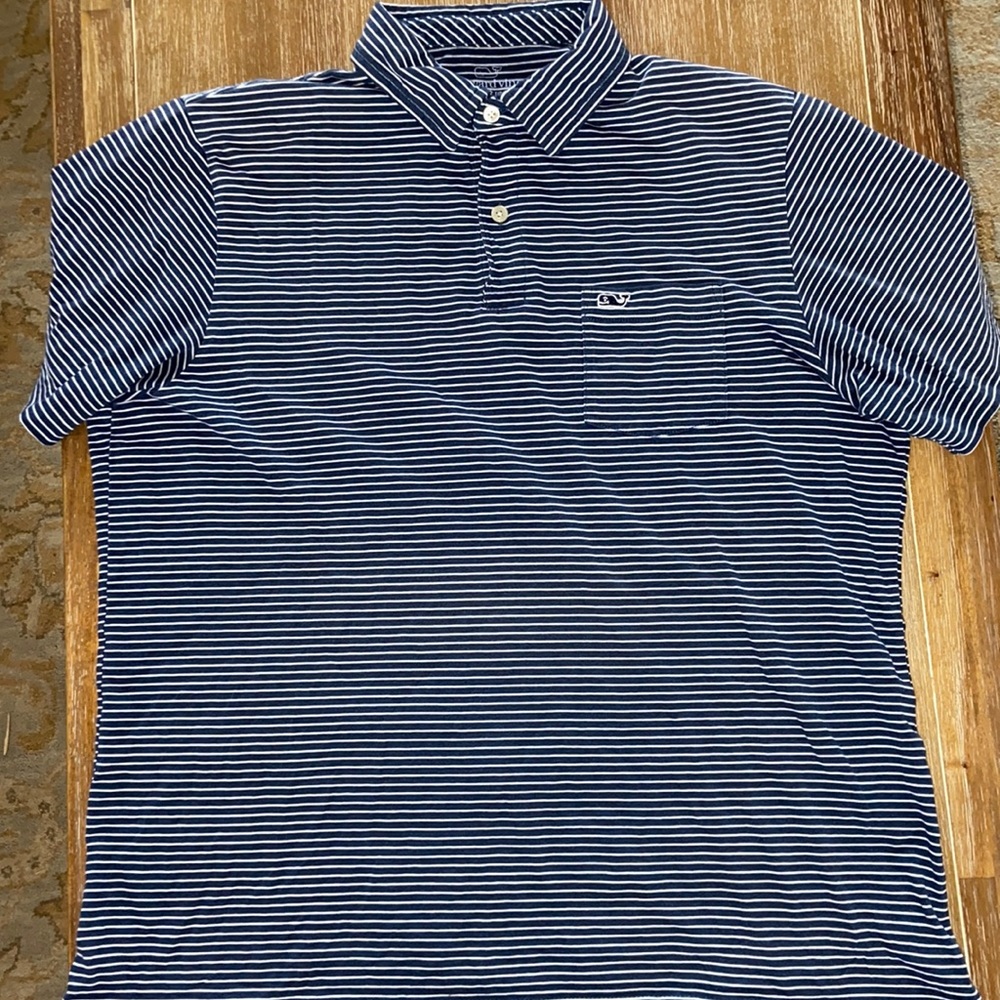 Vineyard Vines striped polo.